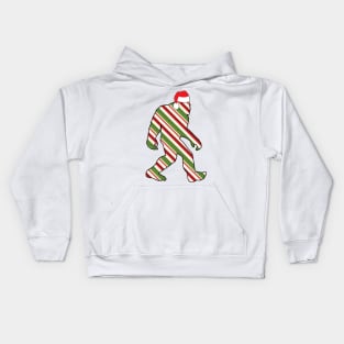 Christmas Bigfoot - Candy Stripe Kids Hoodie